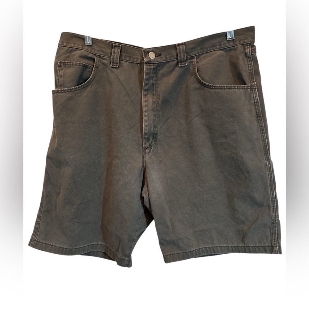 Wrangler Shorts Mens 38 Gray Duck Canvas Carpenter Utility Workwear Outdoors